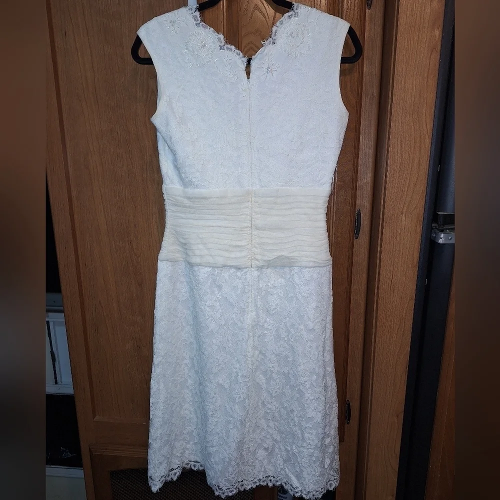 A Tadashi sleeveless Midi wedding/bridal dress in a size 8. EUC - Picture 2 of 7